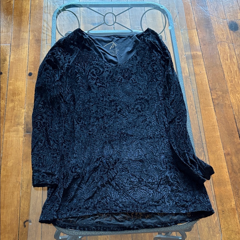 Chic Black Velvet Blouse